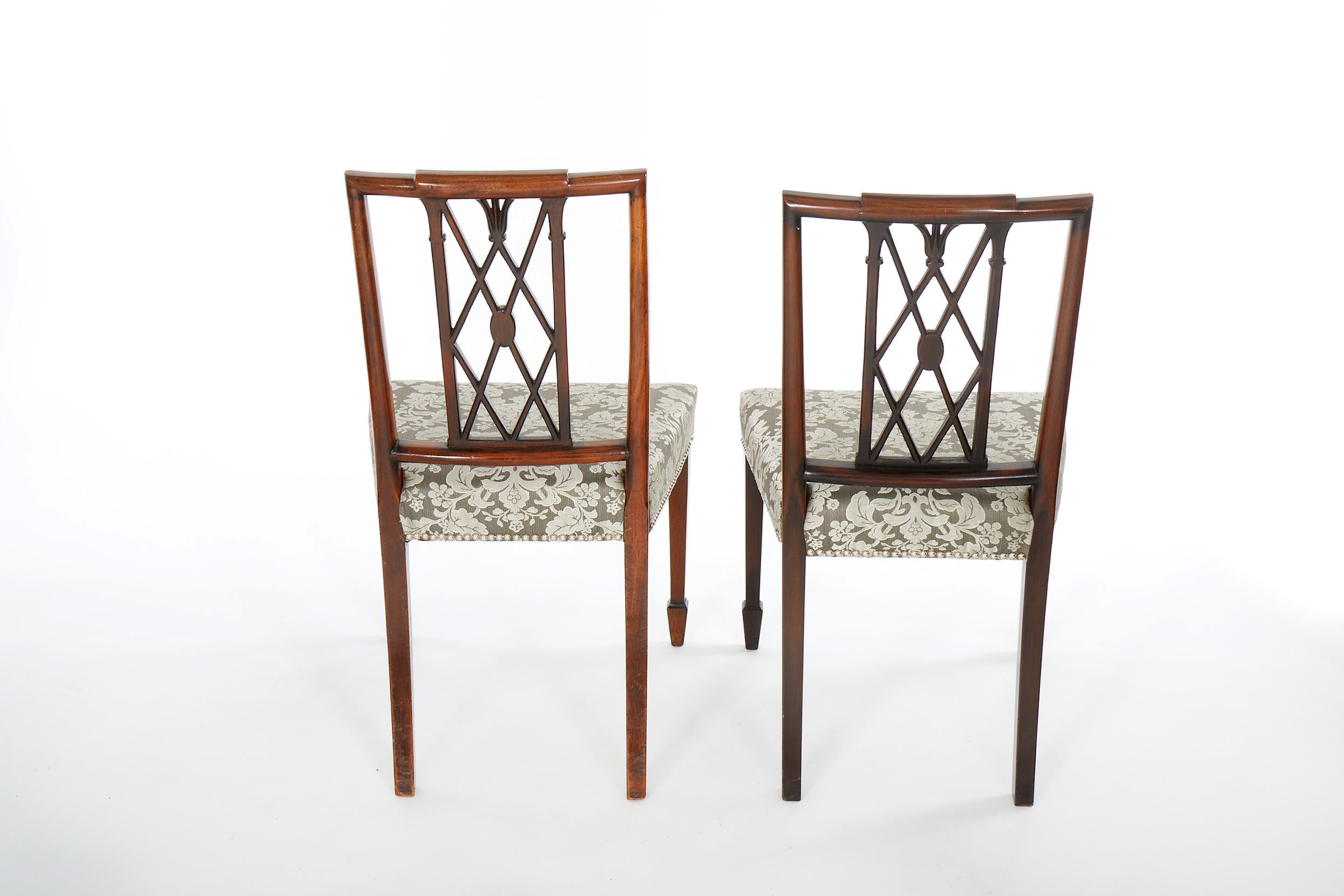 Hepplewhite Hand Carved Mahogany Dining Chairs 2