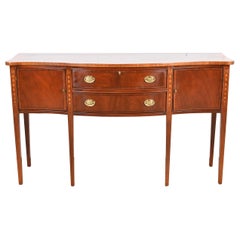 Hepplewhite Inlaid Mahogany Serpentine Front Sideboard Credenza