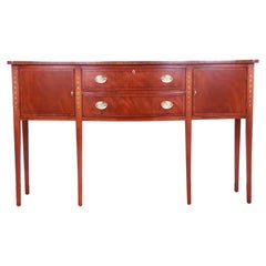 Hepplewhite Inlaid Mahogany Serpentine Sideboard, Newly Restored
