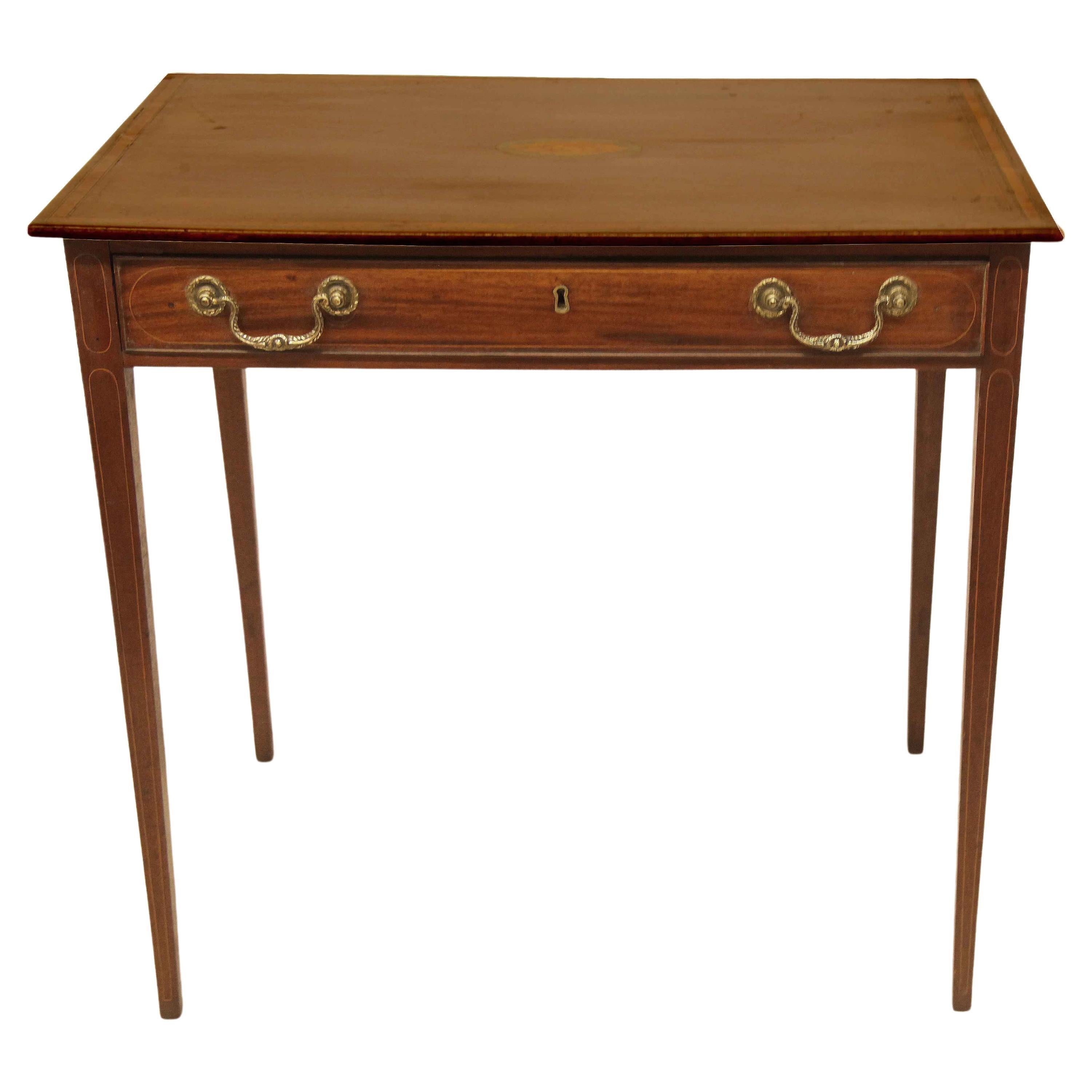 Hepplewhite Inlaid One Drawer Table