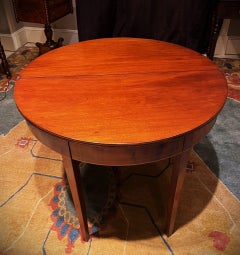 Hepplewhite Mahogany Demi-Lune Card Table, Mid-Atlantic, Circa:1790
