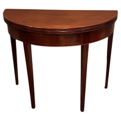 Hepplewhite Mahogany Demi-Lune Card Table, Mid-Atlantic, Circa:1790