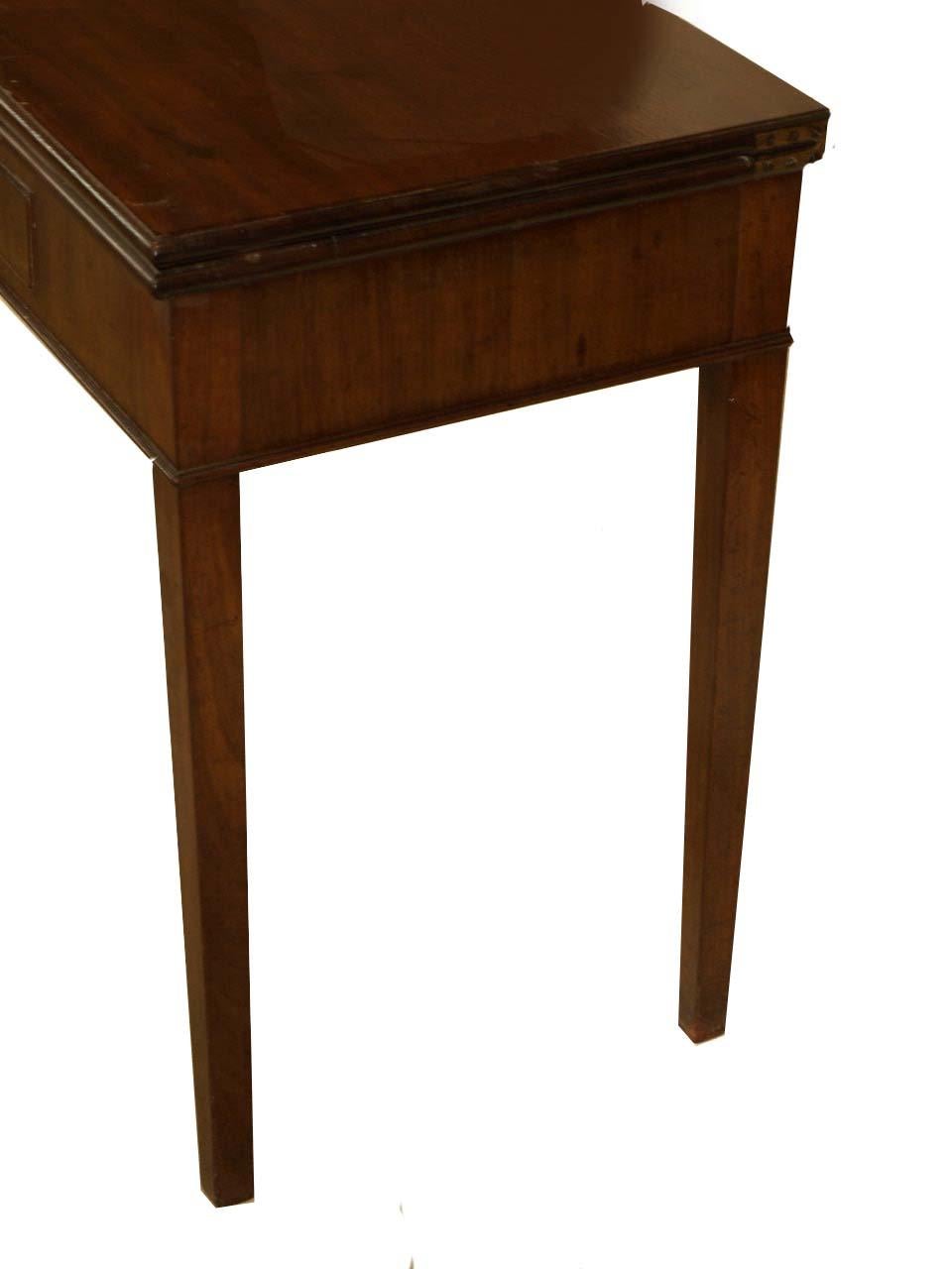 English Hepplewhite Mahogany Game Table For Sale