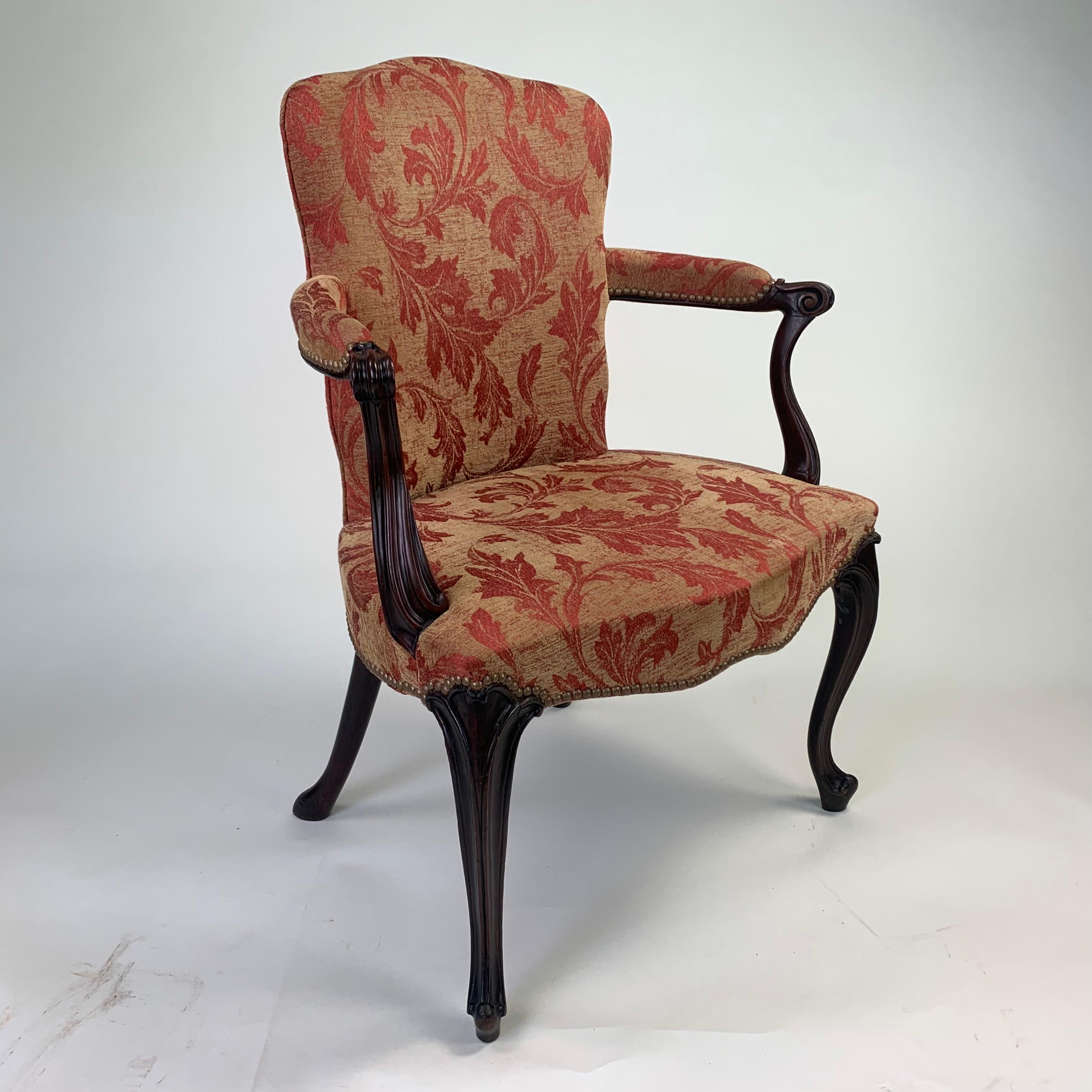 English Hepplewhite Mahogany Salon Chair
