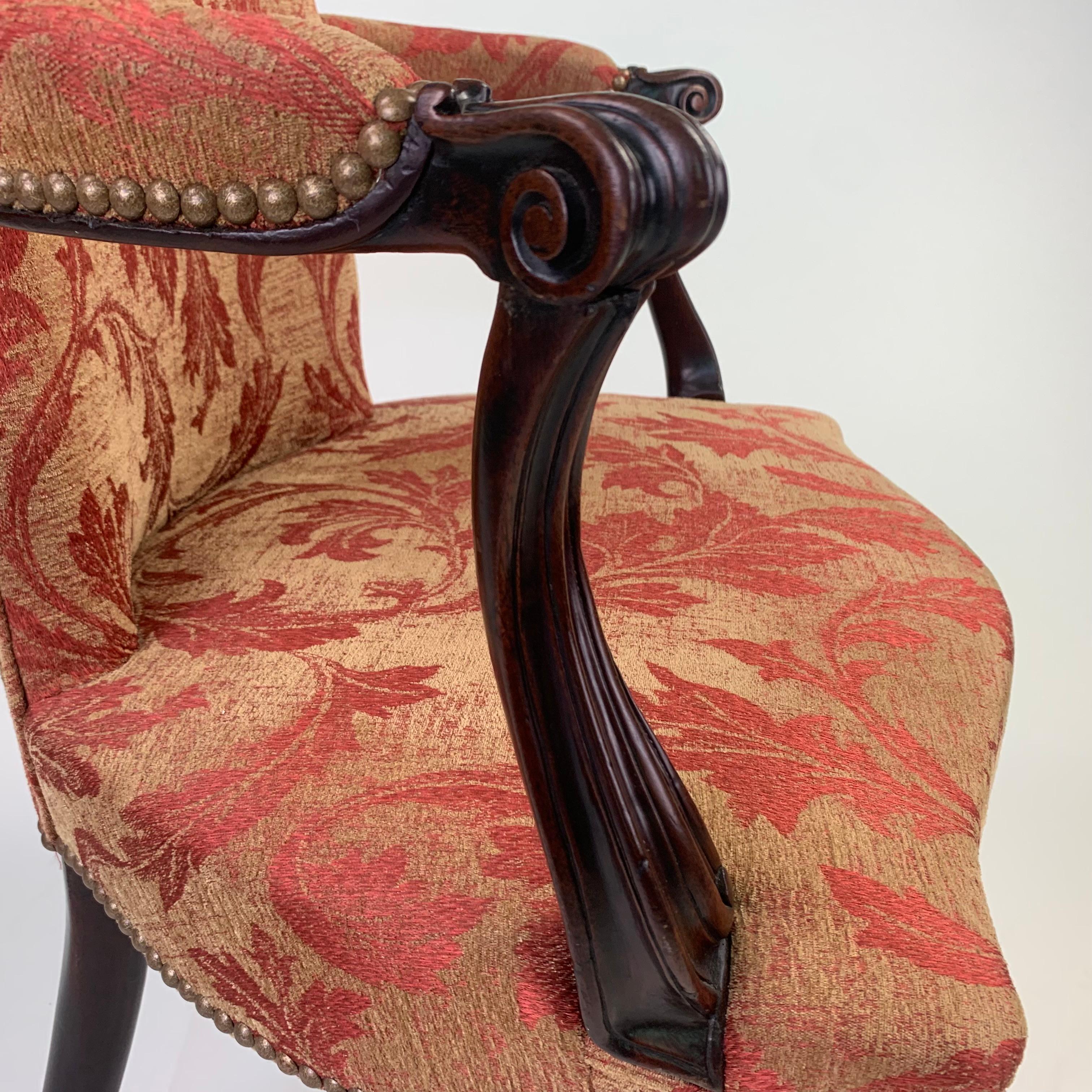 Hepplewhite Mahogany Salon Chair 1