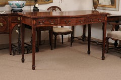 Hepplewhite Mahogany Server w Serpentine Front, 3 Drawers, & Spade Feet