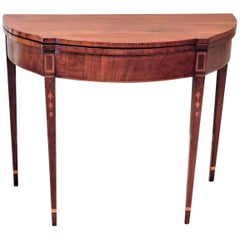 Hepplewhite Mahogany Shaped Demilune Card Table, Baltimore, circa 1795