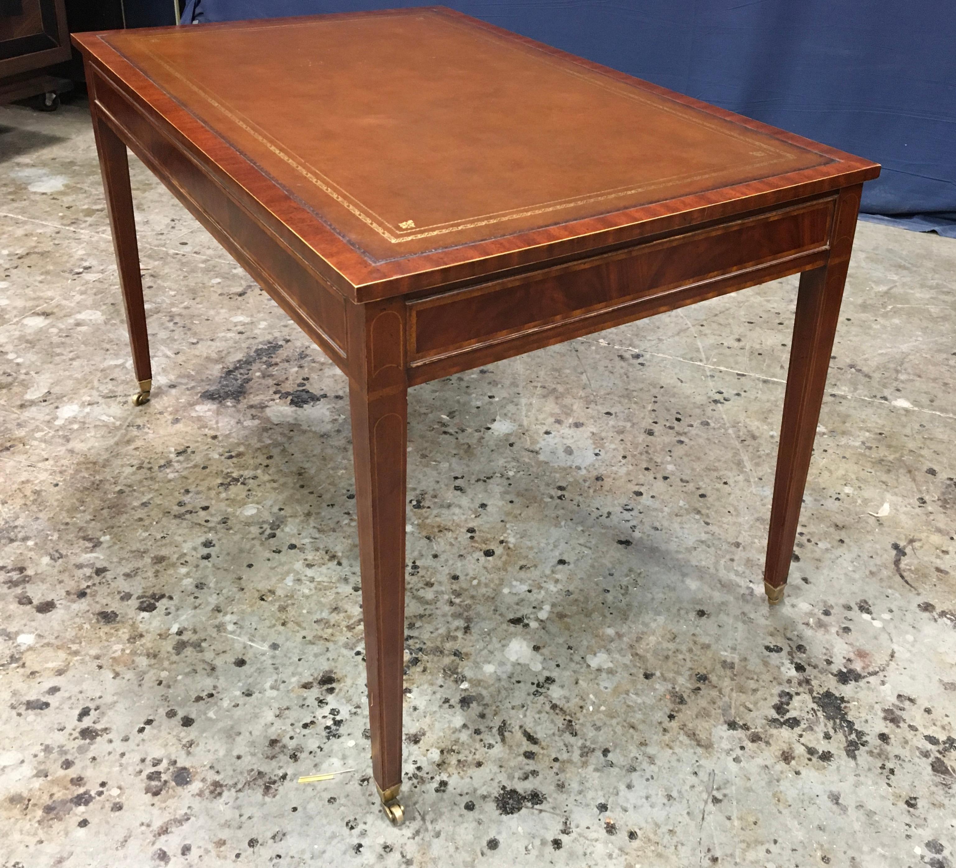 Contemporary Hepplewhite Mahogany Writing Desk by Leighton Hall For Sale