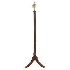 Antique Hepplewhite Manner Inlaid Mahogany Floor Lamp