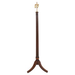 Hepplewhite Manner Inlaid Mahogany Floor Lamp