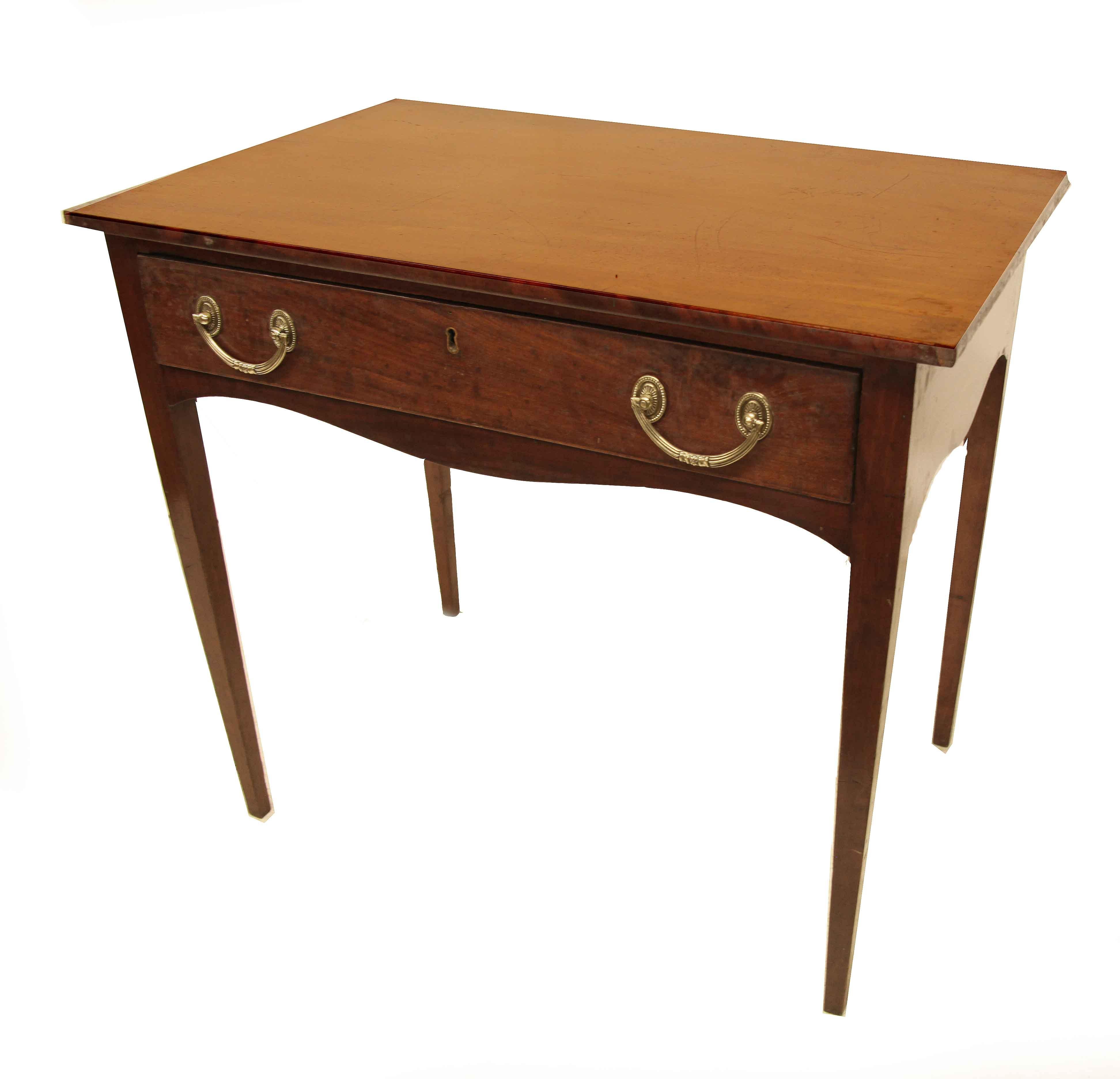 Inlay Hepplewhite One Drawer Side Table For Sale