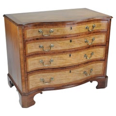Antique Hepplewhite Period Satinwood Serpentine Chest of Drawers