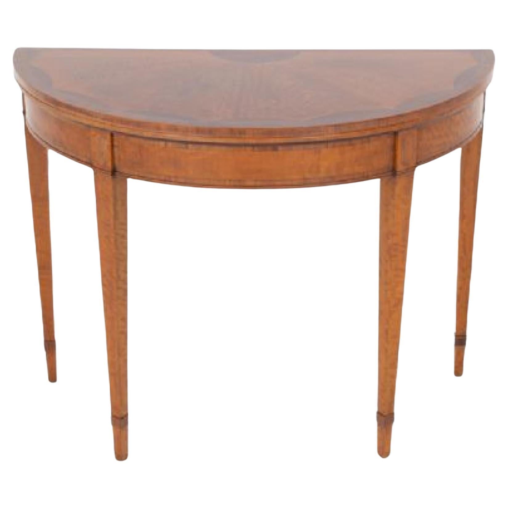 Hepplewhite Revival Kartenspieltisch Satinholz 1900 im Angebot