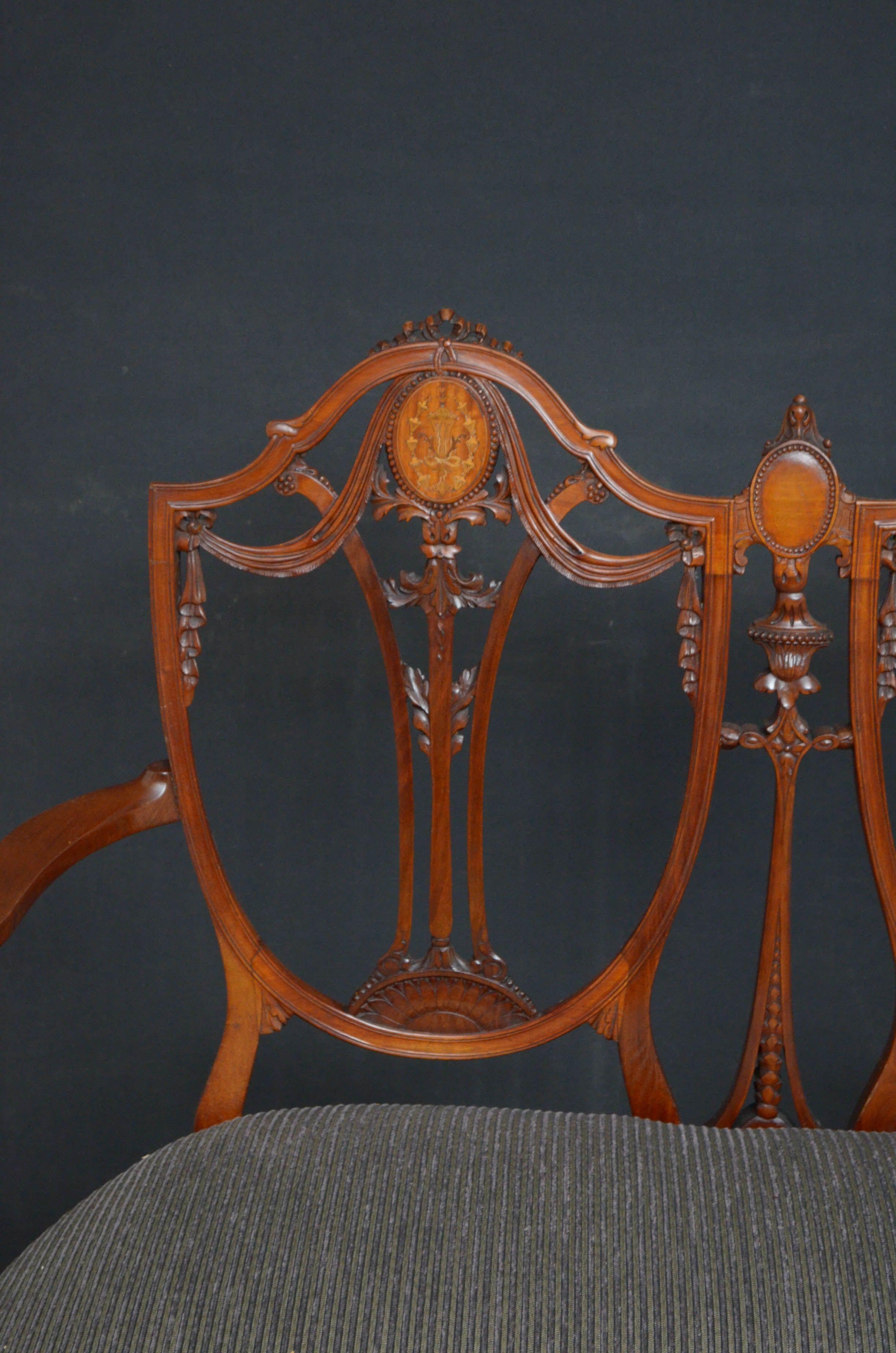 Settee en acajou de style néo-égyptien Hepplewhite Bon état - En vente à Whaley Bridge, GB