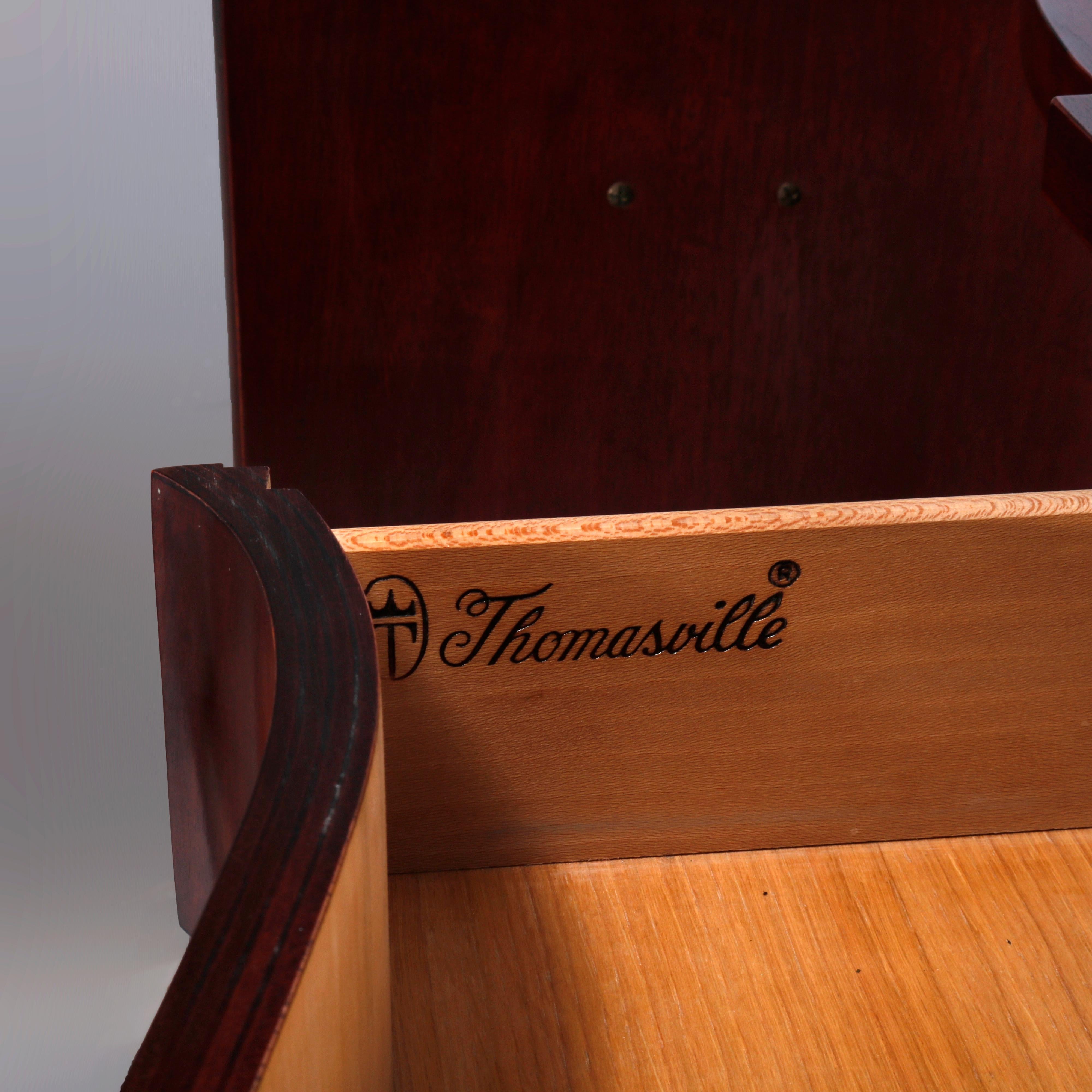 Hepplewhite Satinwood Inlaid Flame Mahogany Sideboard by Thomasville, 20th C 4