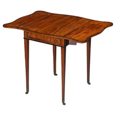 Mesa Pembroke Serpentina de Madera Satinada Hepplewhite