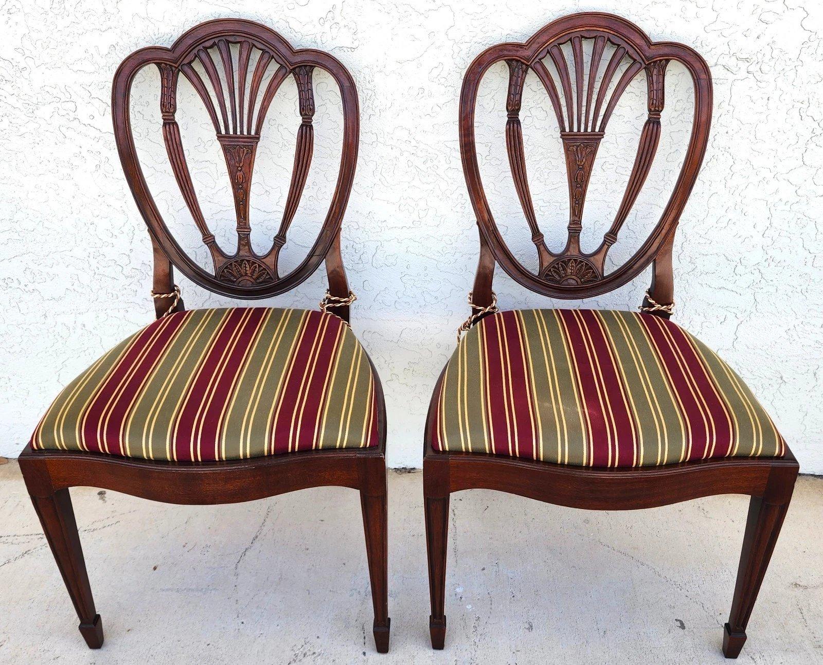 Hepplewhite Shield Back Mahogany Chairs Set of 6 For Sale 5