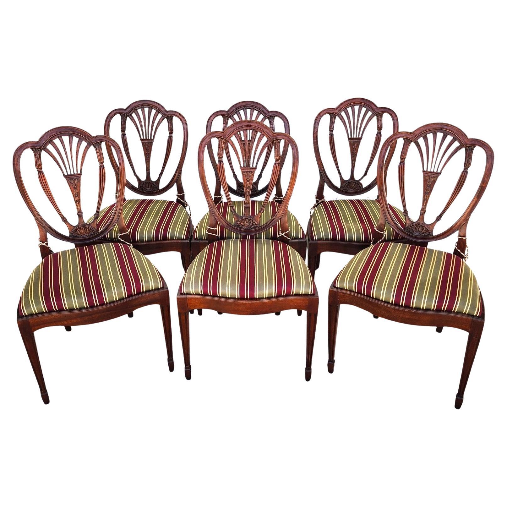 Hepplewhite Shield Back Mahogany Chairs Set of 6