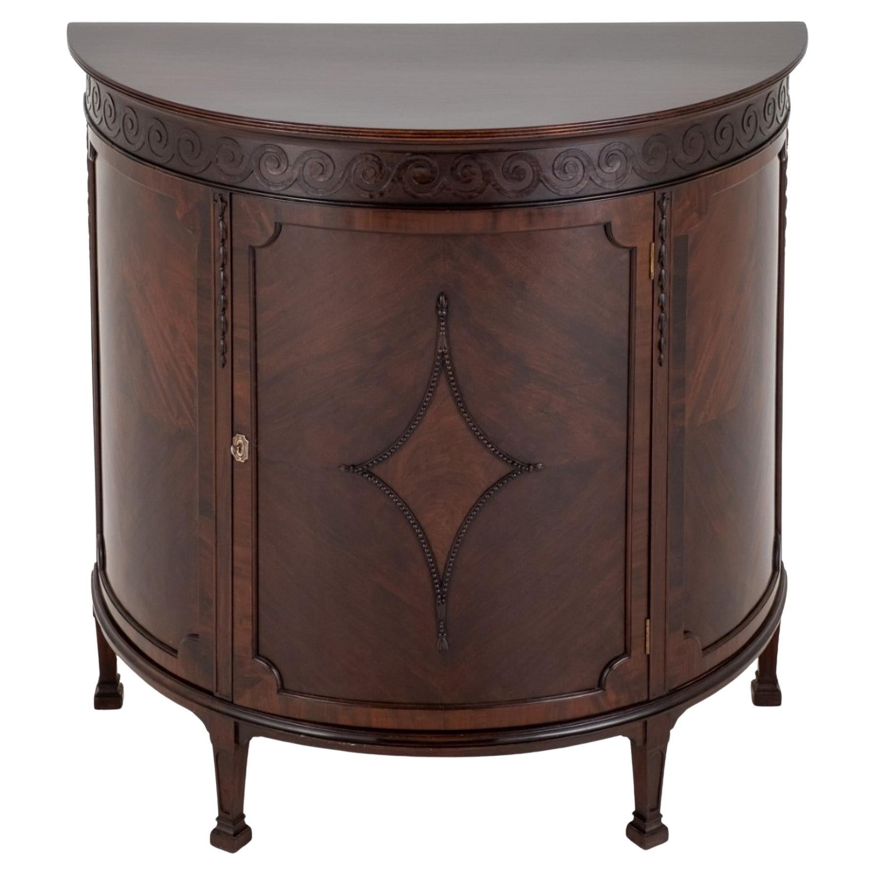 Hepplewhite Side Cabinet Demi Lune Mahogany