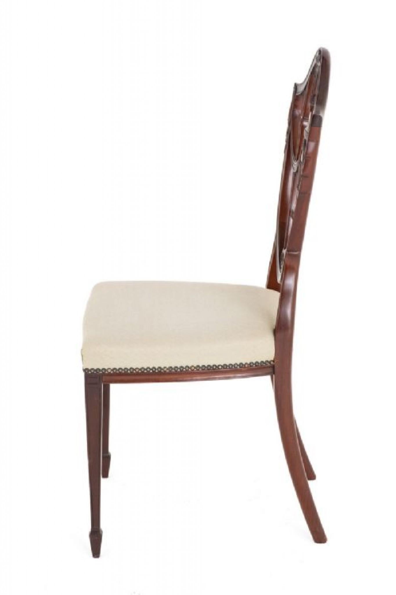 Revival Chaise d'appoint Hepplewhite style néo-acajou 1900 en vente