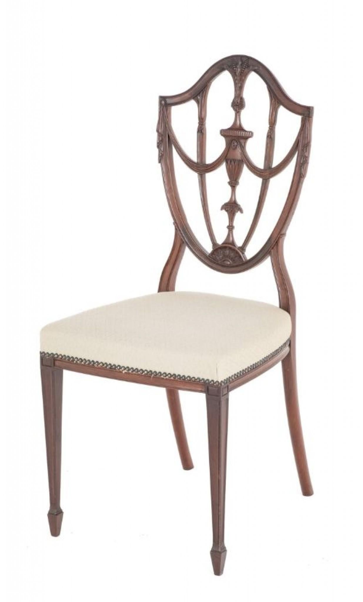 Hepplewhite Side Chair Mahogany Revival 1900 For Sale 4