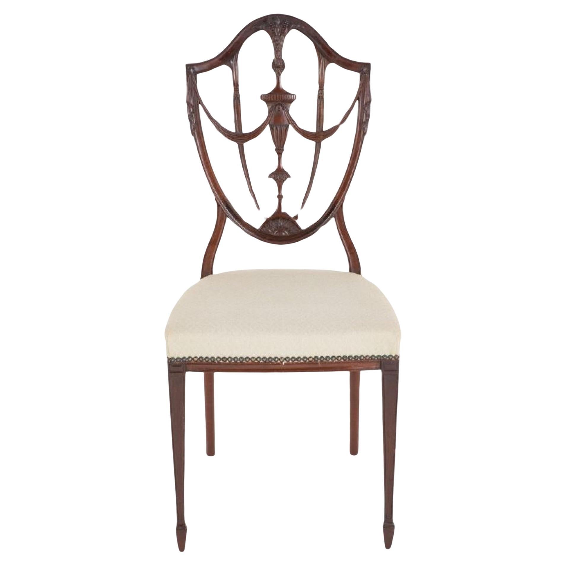 Hepplewhite Side Chair Mahogany Revival 1900 For Sale