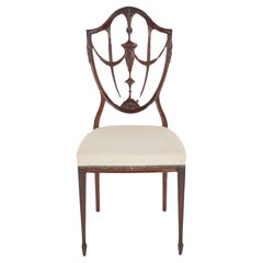 Antique Hepplewhite Side Chair Mahogany Revival 1900