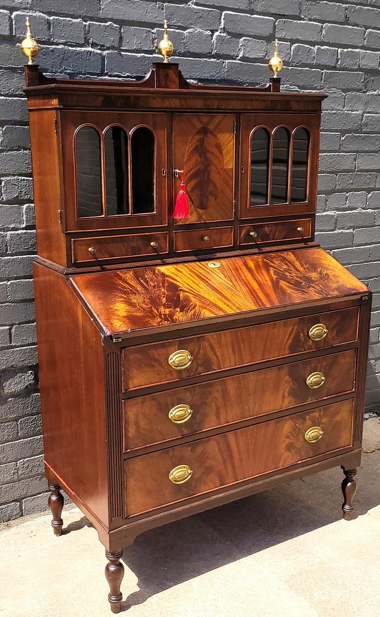 Veneer Hepplewhite Style Apprentice Miniature Secretary Chest For Sale