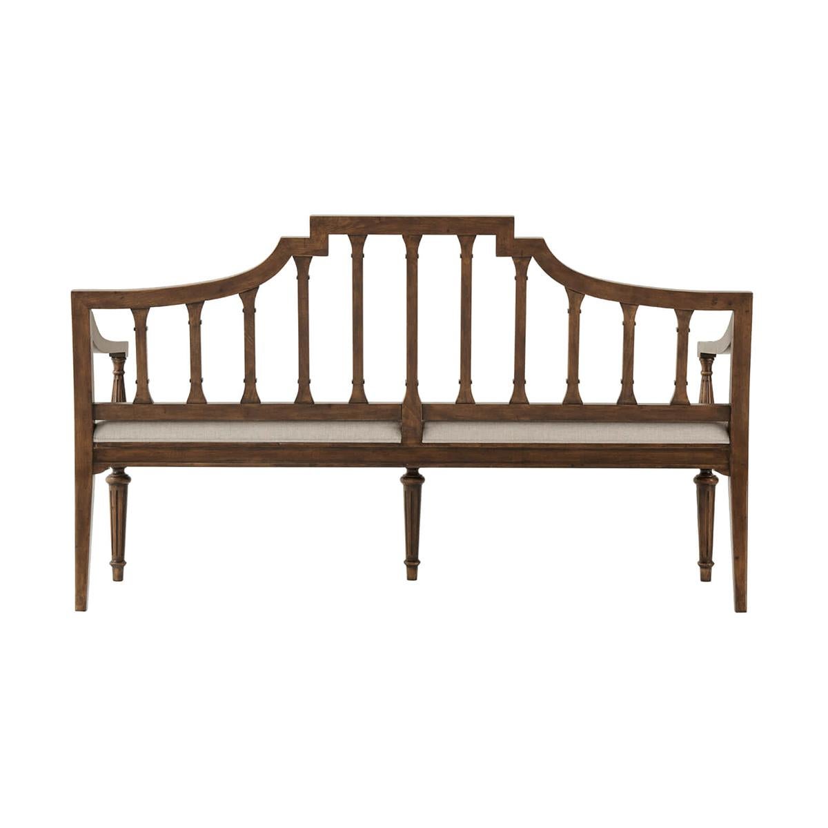 Hepplewhite Style Carved Bench In New Condition For Sale In Westwood, NJ