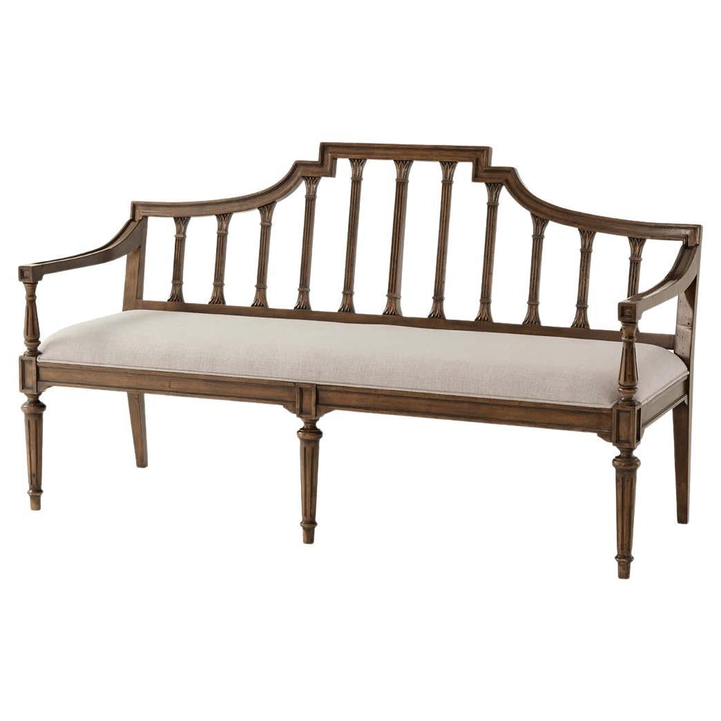 Hepplewhite Style Carved Bench