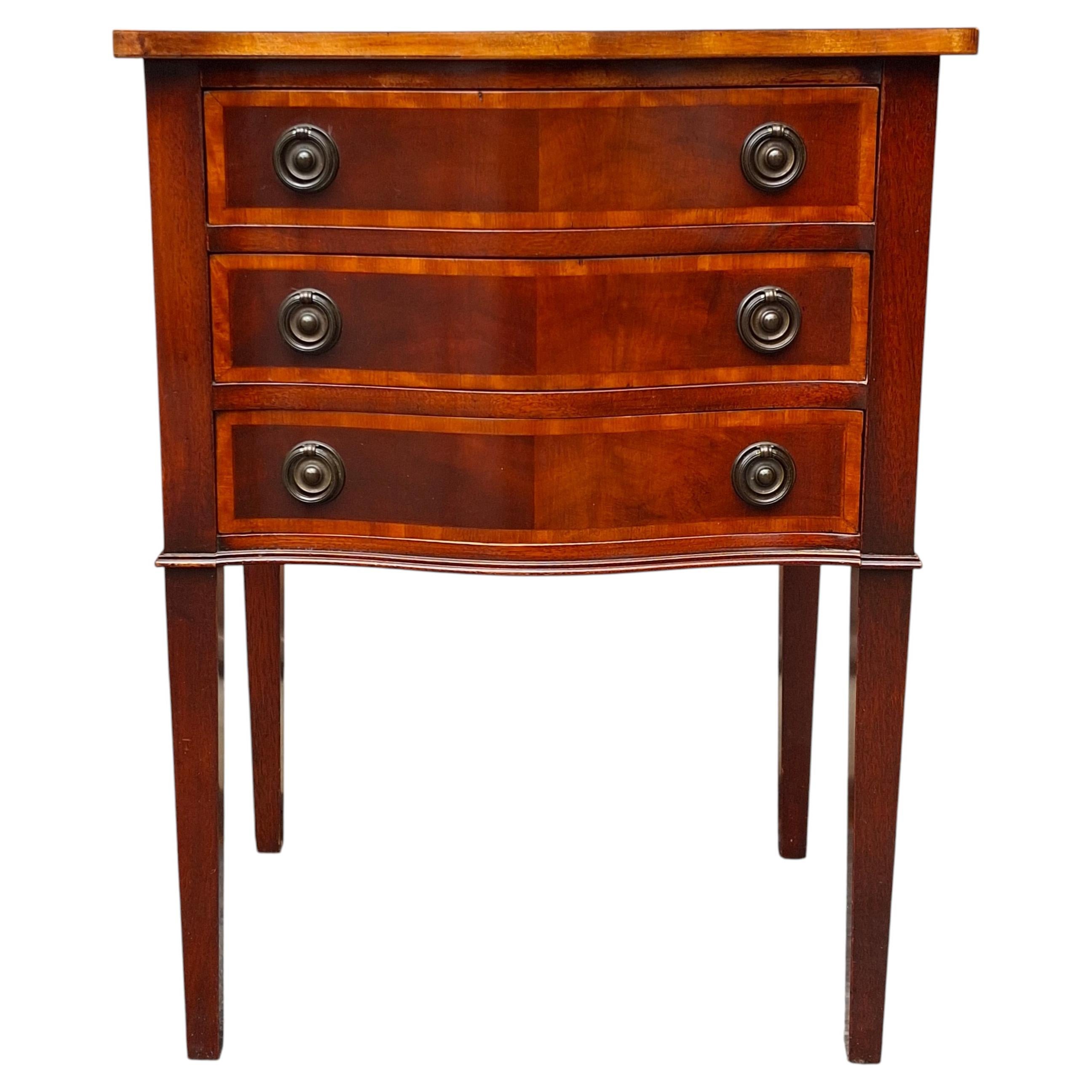 Hepplewhite Style Crossbanded Inlaid Mahogany Work Table For Sale