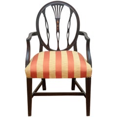 Hepplewhite-Style Ebonized Open-Armed Chair