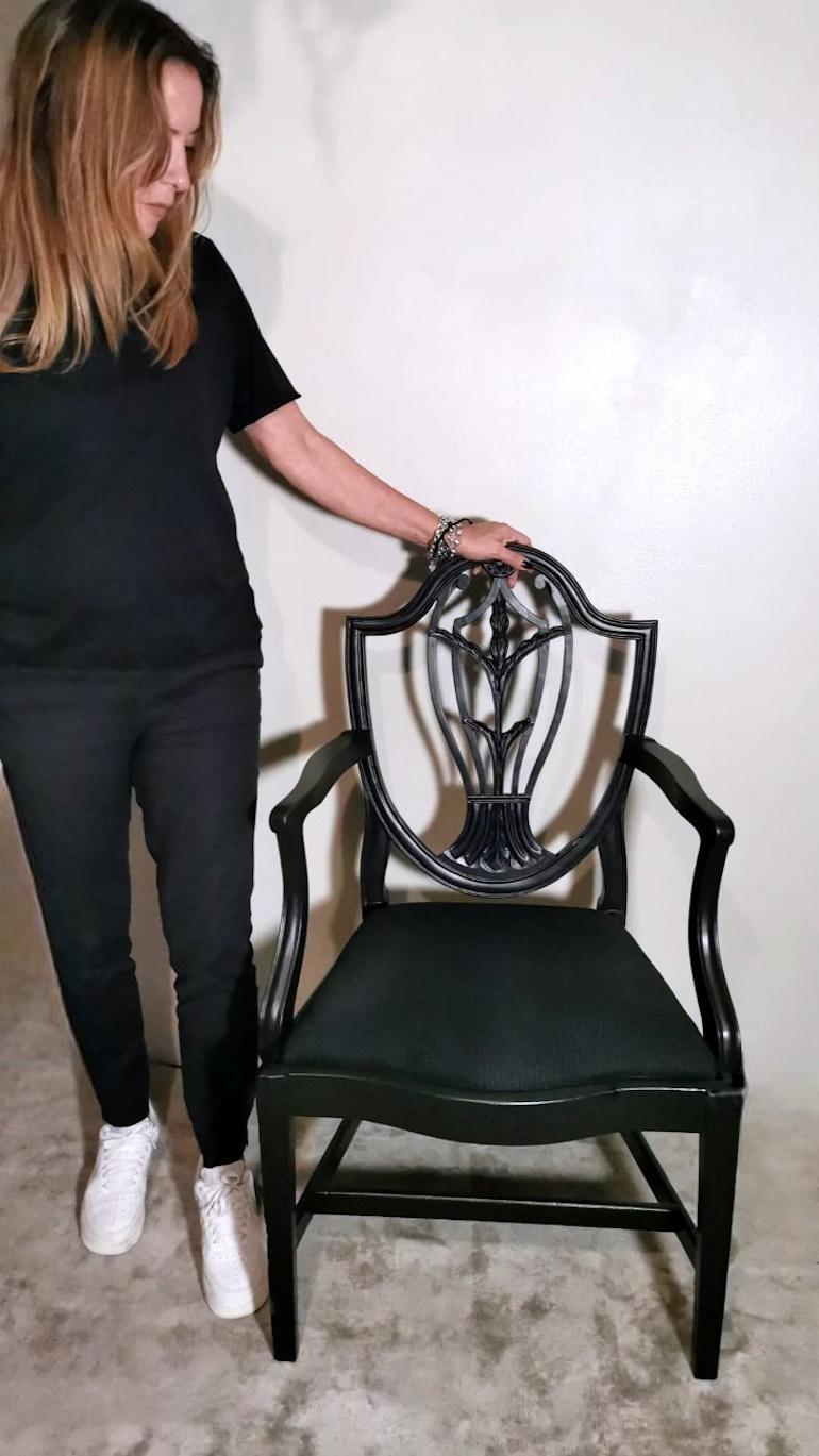 Hepplewhite Style English King chair (Antique Master)  For Sale 12