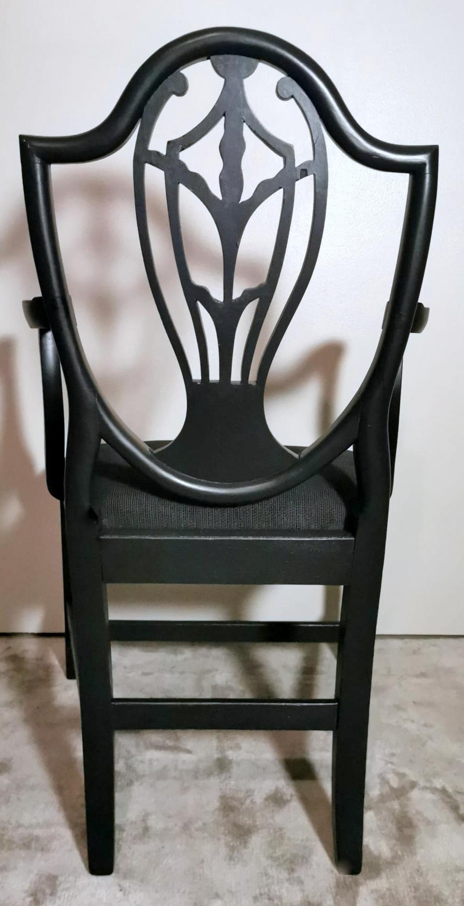 Hepplewhite Style English King chair (Antique Master)  In Good Condition For Sale In Prato, Tuscany