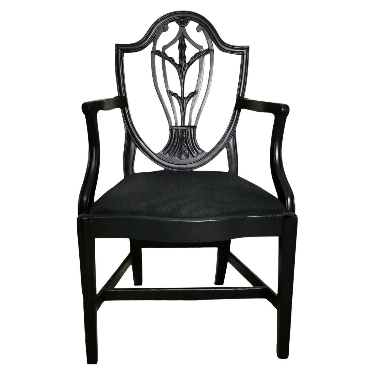 Chaise King anglaise de style Hepplewhite (maître antique) en vente