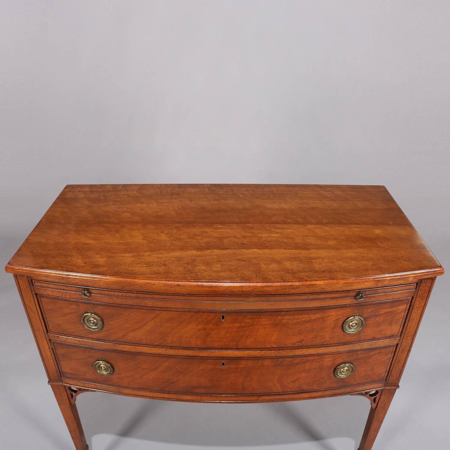 Hepplewhite Style Flame Mahogany Two-Drawer Silver Chest by Beacon Hill In Good Condition In Big Flats, NY