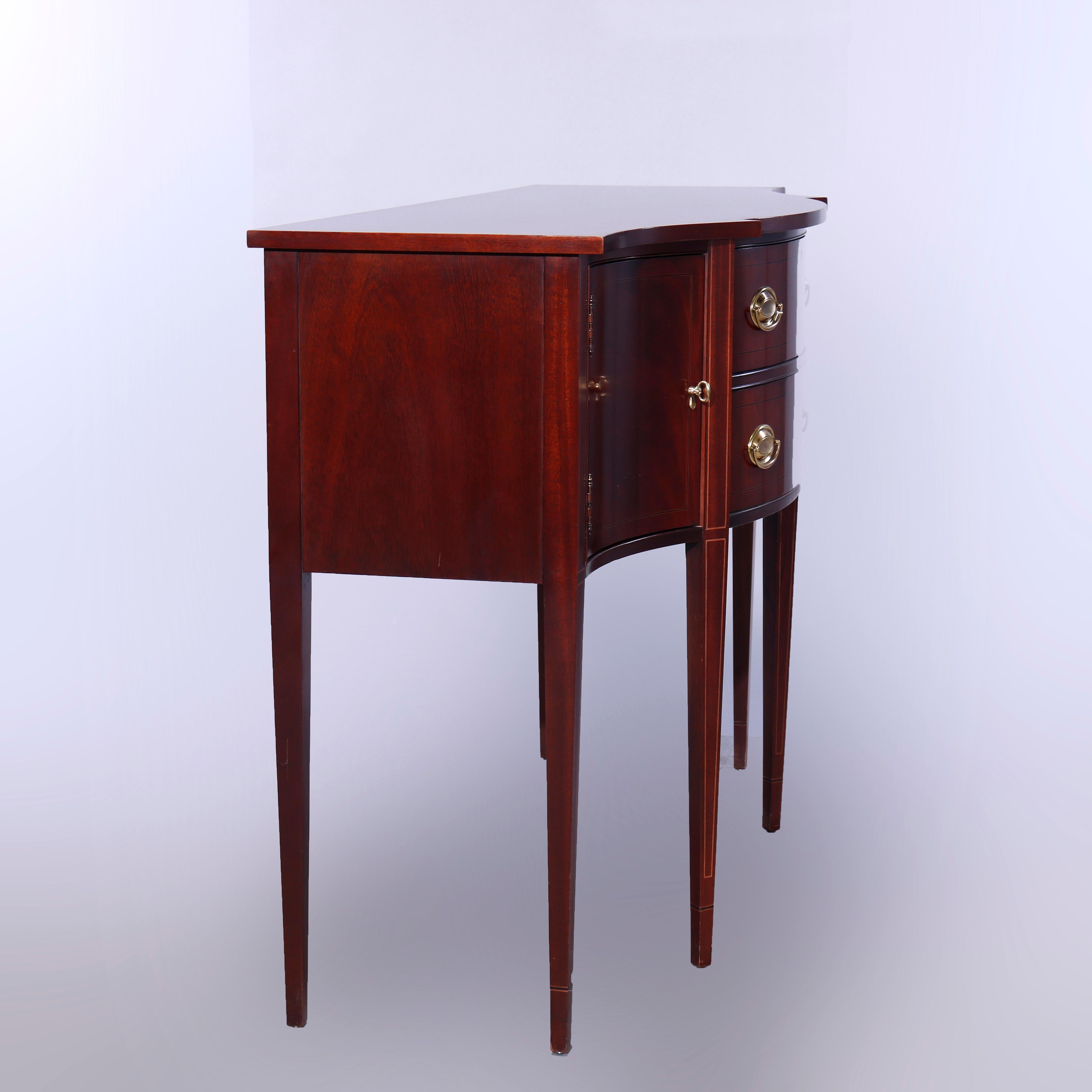 Hepplewhite Style Hickory Chair Inlaid Mahogany Silver Server Sideboard 20th C 2