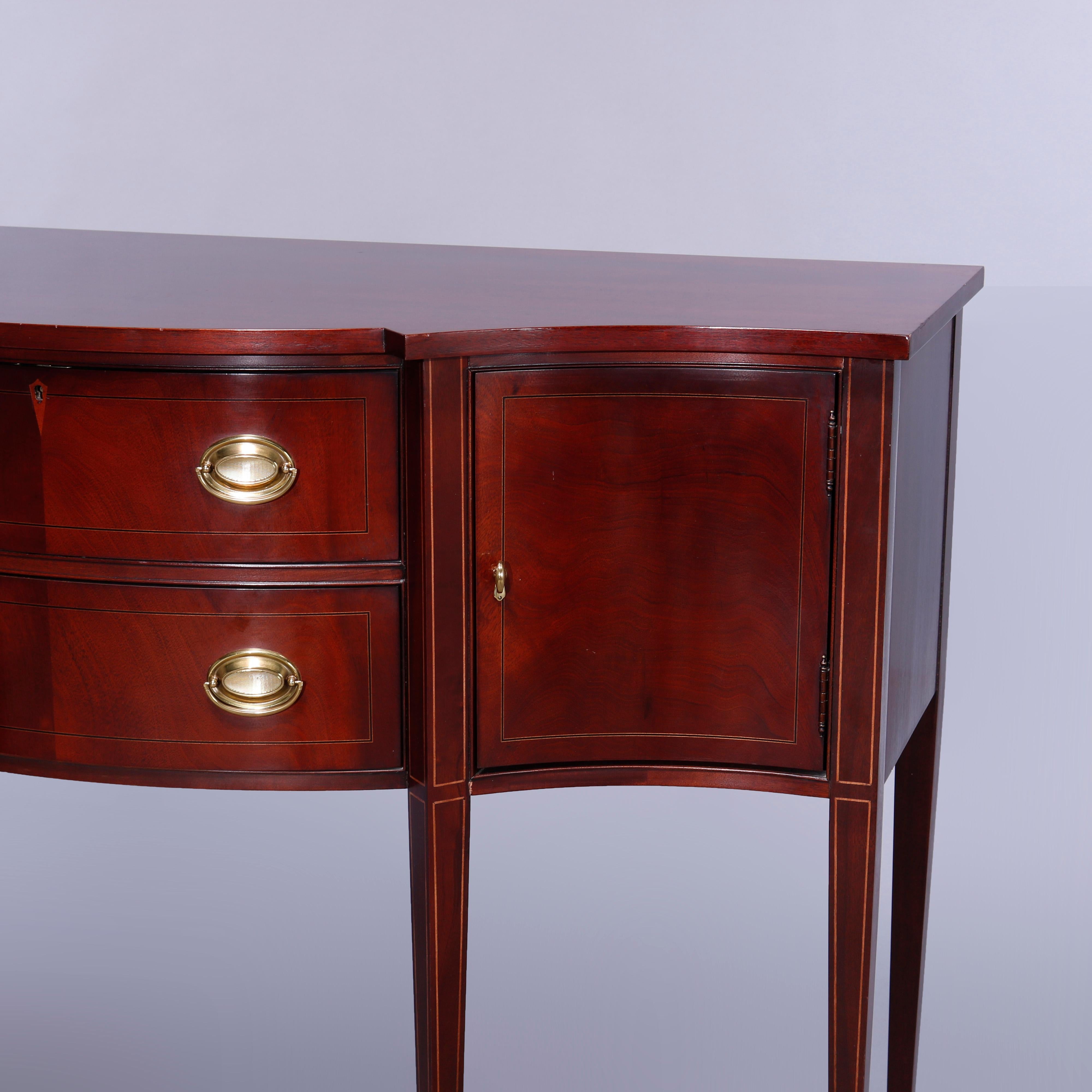 American Hepplewhite Style Hickory Chair Inlaid Mahogany Silver Server Sideboard 20th C