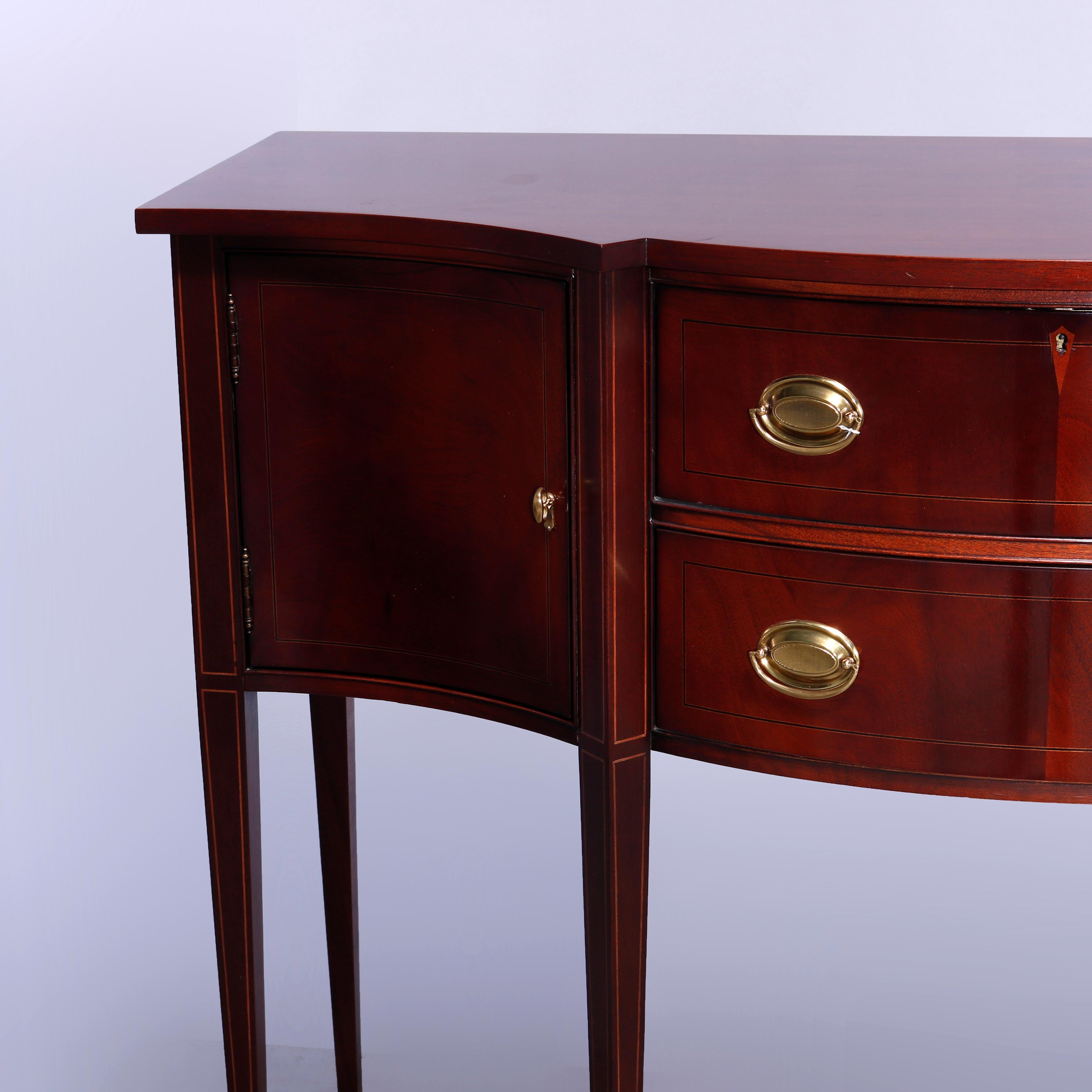 Hepplewhite Style Hickory Chair Inlaid Mahogany Silver Server Sideboard 20th C In Good Condition In Big Flats, NY
