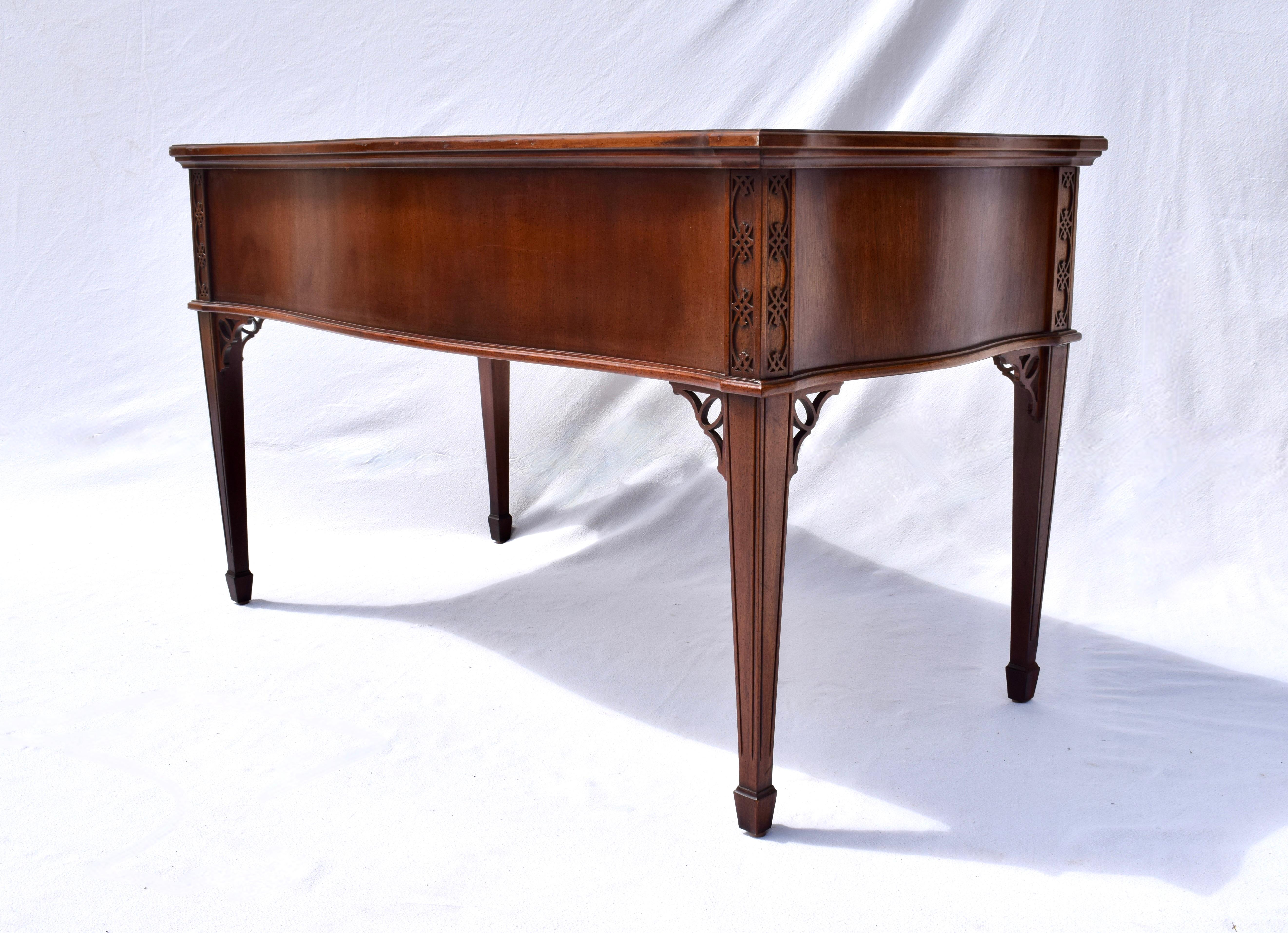 Hepplewhite Style Serpentine Leather Top Writing Desk 3