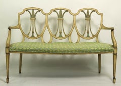 Hepplewhite Style Settee in Decorative Paint Finish