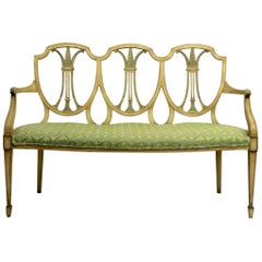 Hepplewhite Style Settee in Decorative Paint Finish