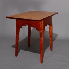 Hepplewhite Style Tiger and Birds Eye Maple Work Table, 20th Century