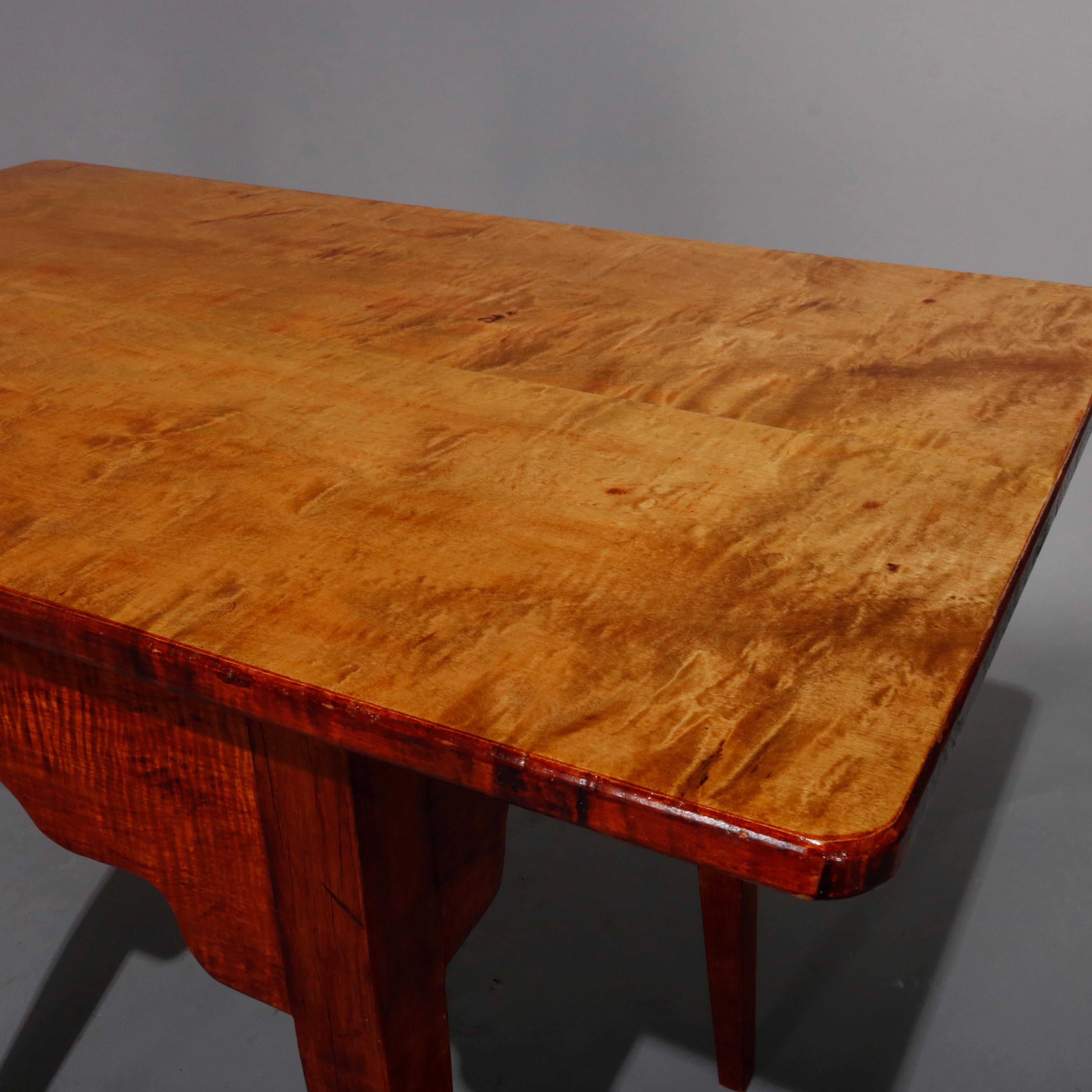 Hepplewhite Style Tiger and Birds Eye Maple Work Table, 20th Century In Good Condition In Big Flats, NY
