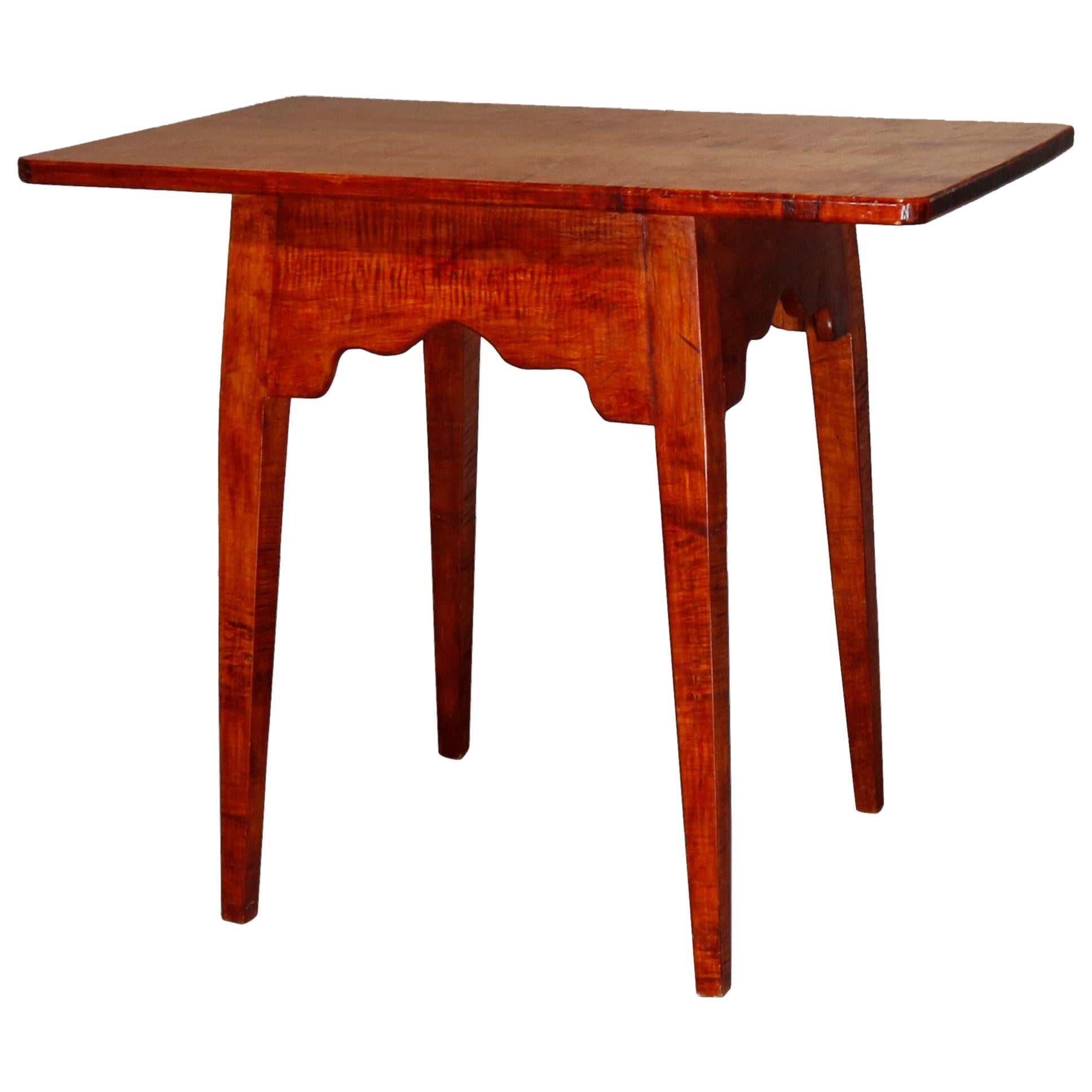 Hepplewhite Style Tiger and Birds Eye Maple Work Table, 20th Century