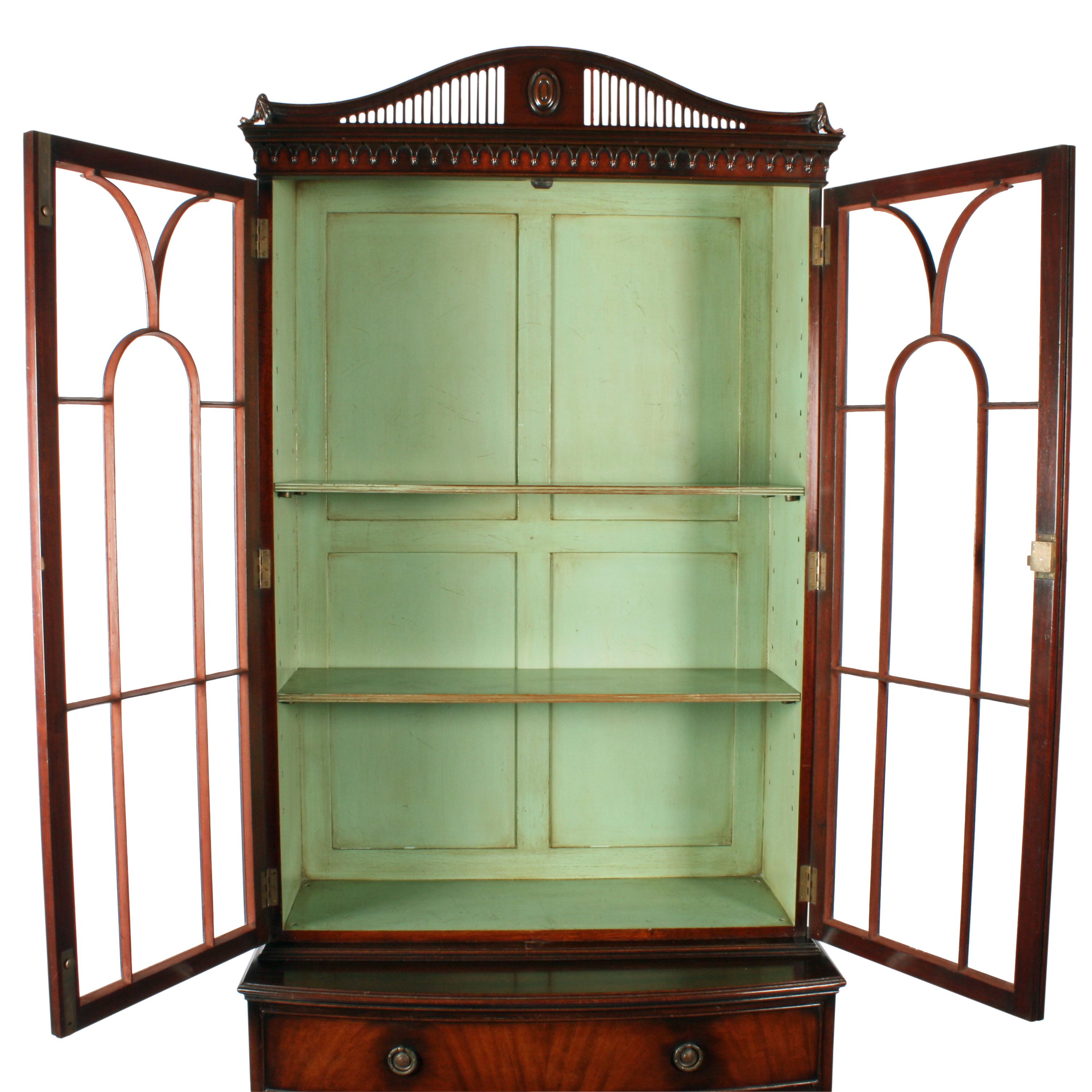 Mahogany Hepplewhite Style Two-Door Bookcase