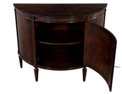 Hepplewhite Zebrano Demi Lune Commode Chest