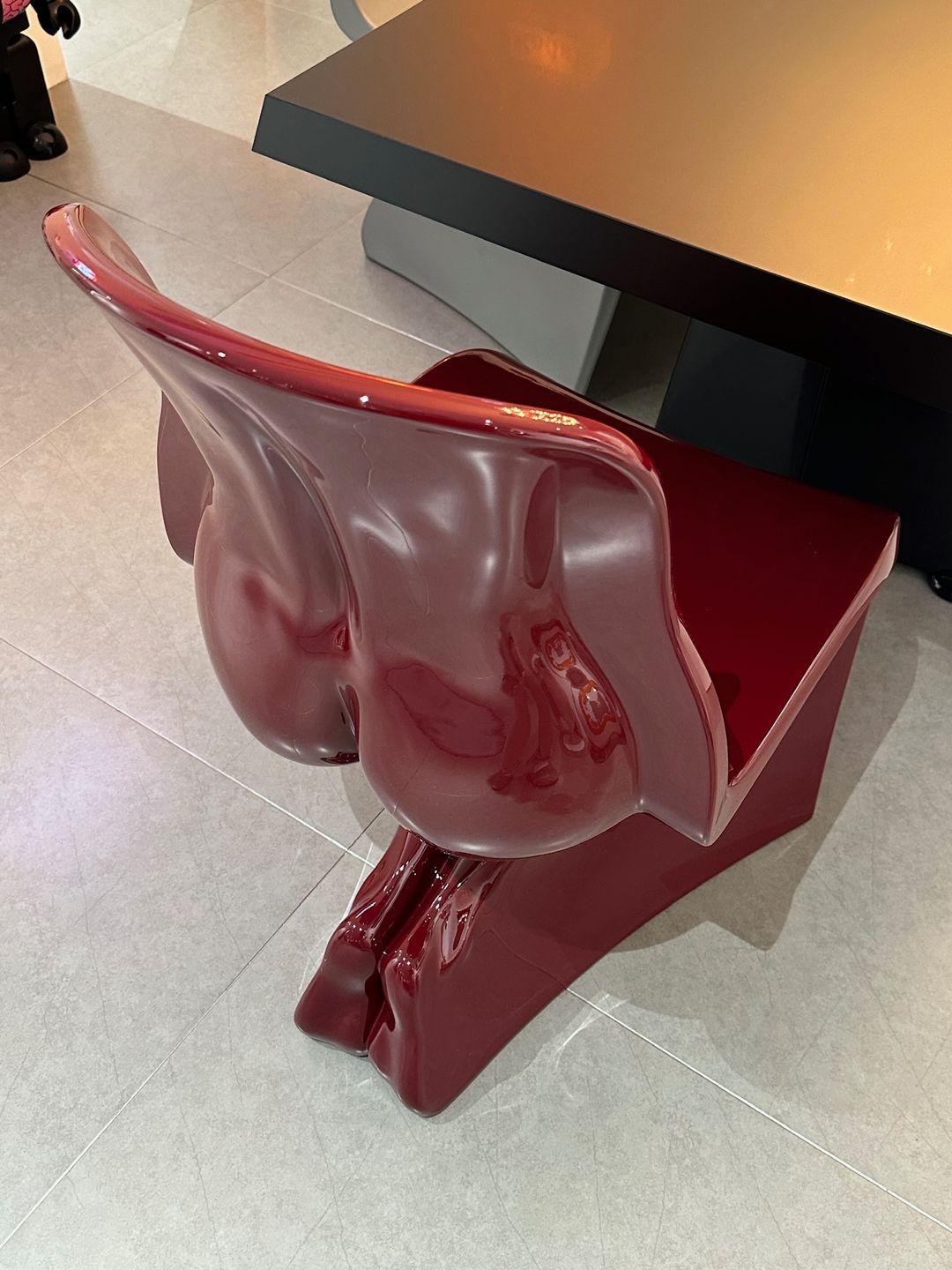 Italian HER Chair Glossy Finish RAL3005 Wine Red - Casamania By Fabio Novembre For Sale