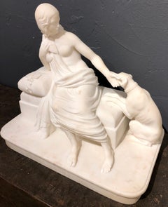 "Her Faithful Companion" Marble Sculpture by Holme Cardwell