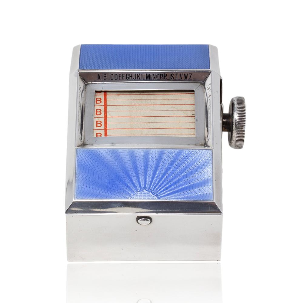 Art déco Her Majesty's Yacht Britannia Asprey Silver and Enamel Telephone Index (Répertoire téléphonique en argent et en émail) en vente